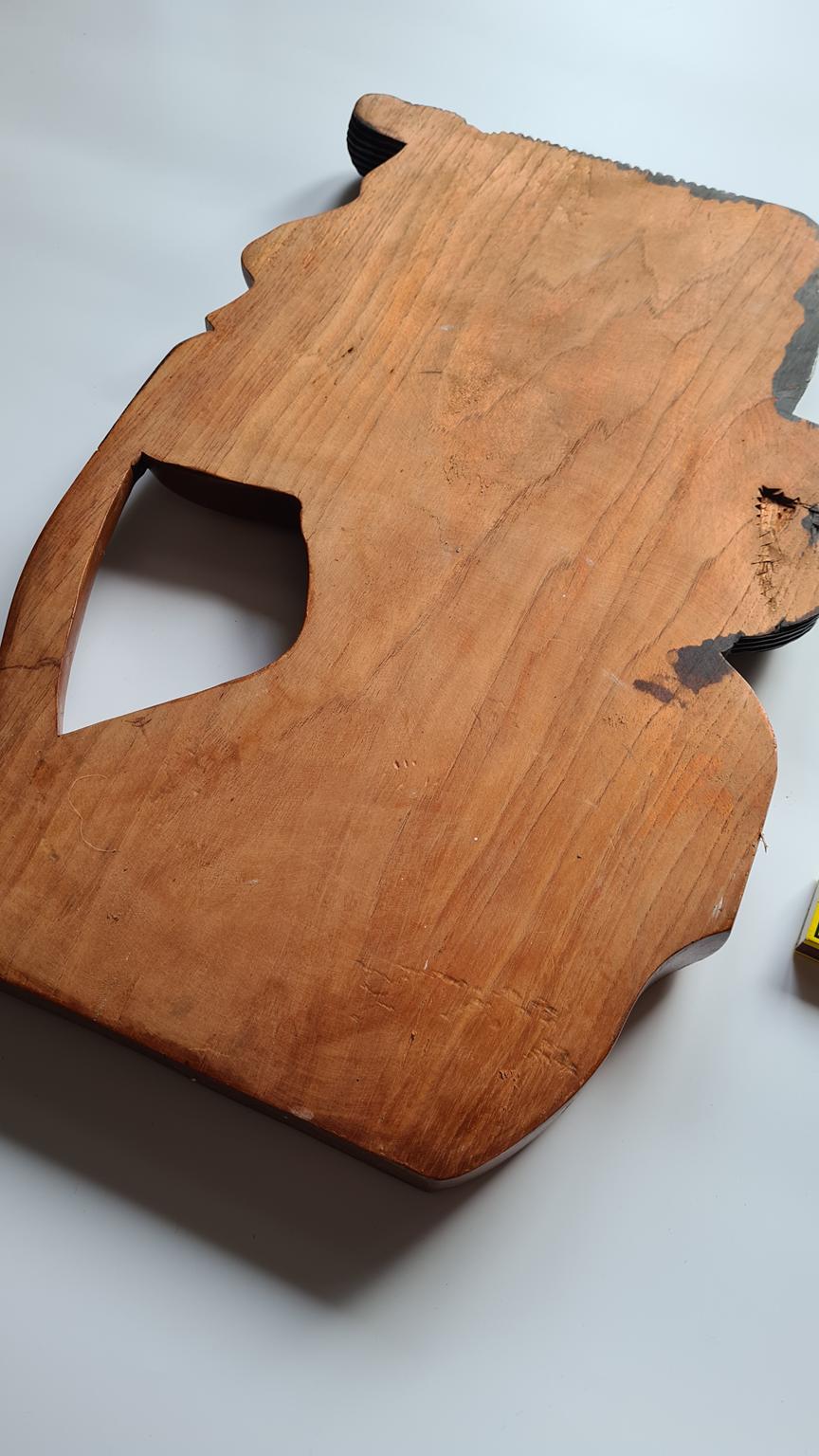 Para dużych, drewnianych rzeźb ściennych, lata 70