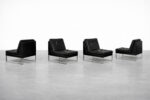 Modular Sofa / Set of 4 Leather Armchairs by Klöber, Germany, 1980s