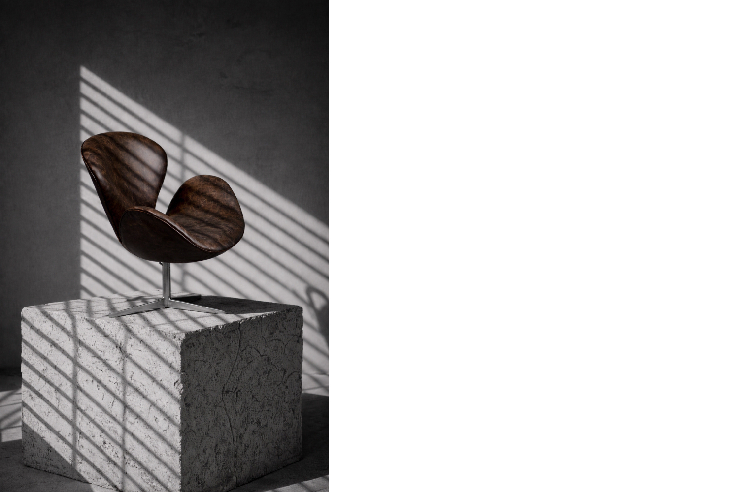 Skórzany fotel Swan, proj. Arne Jacobsen dla Fritz Hansen, Dania, 1958