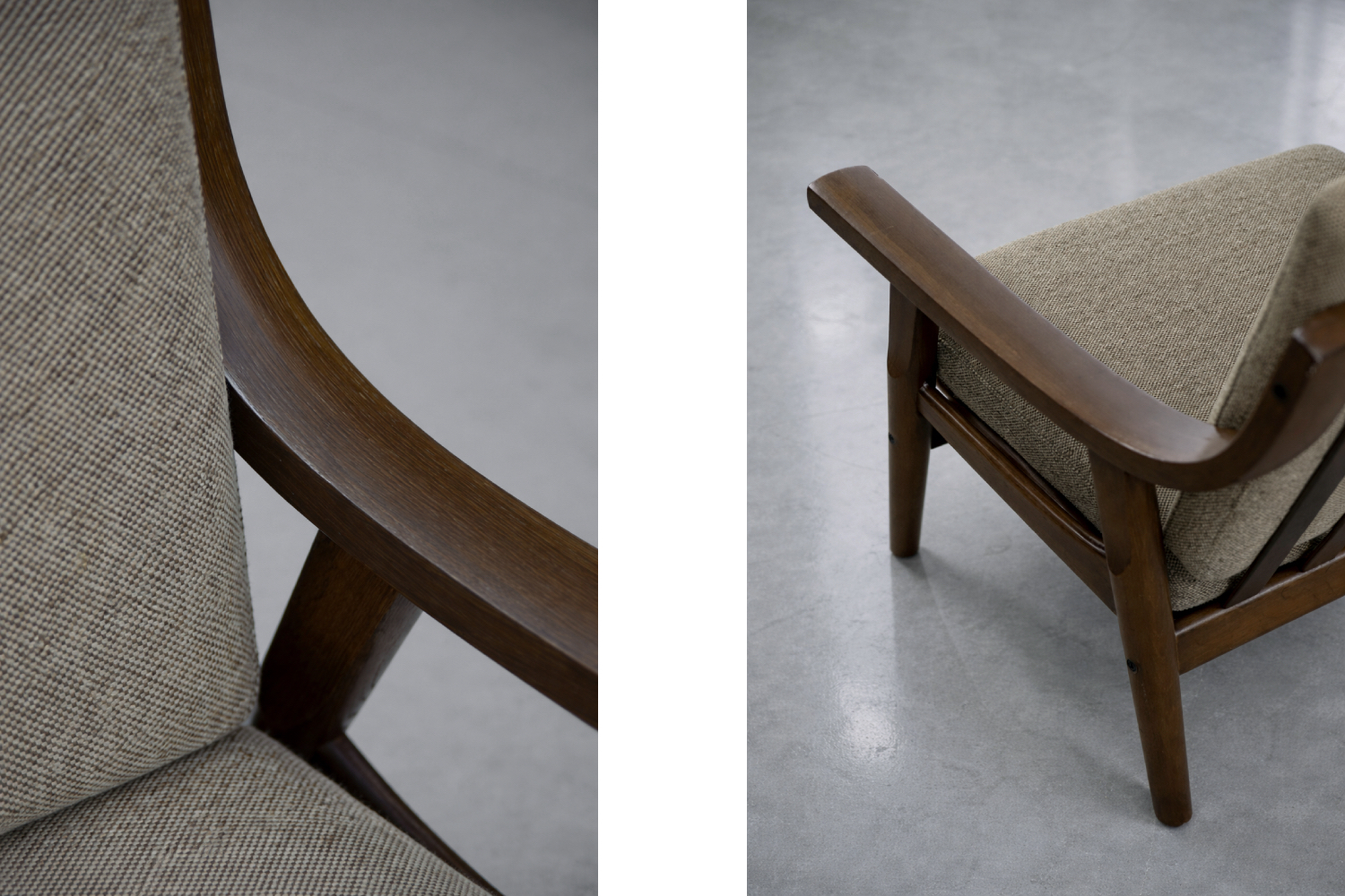 Komplet wypoczynkowy sofa + fotel GE-530, proj. Hans J. Wegner dla Getama, Dania, lata 60