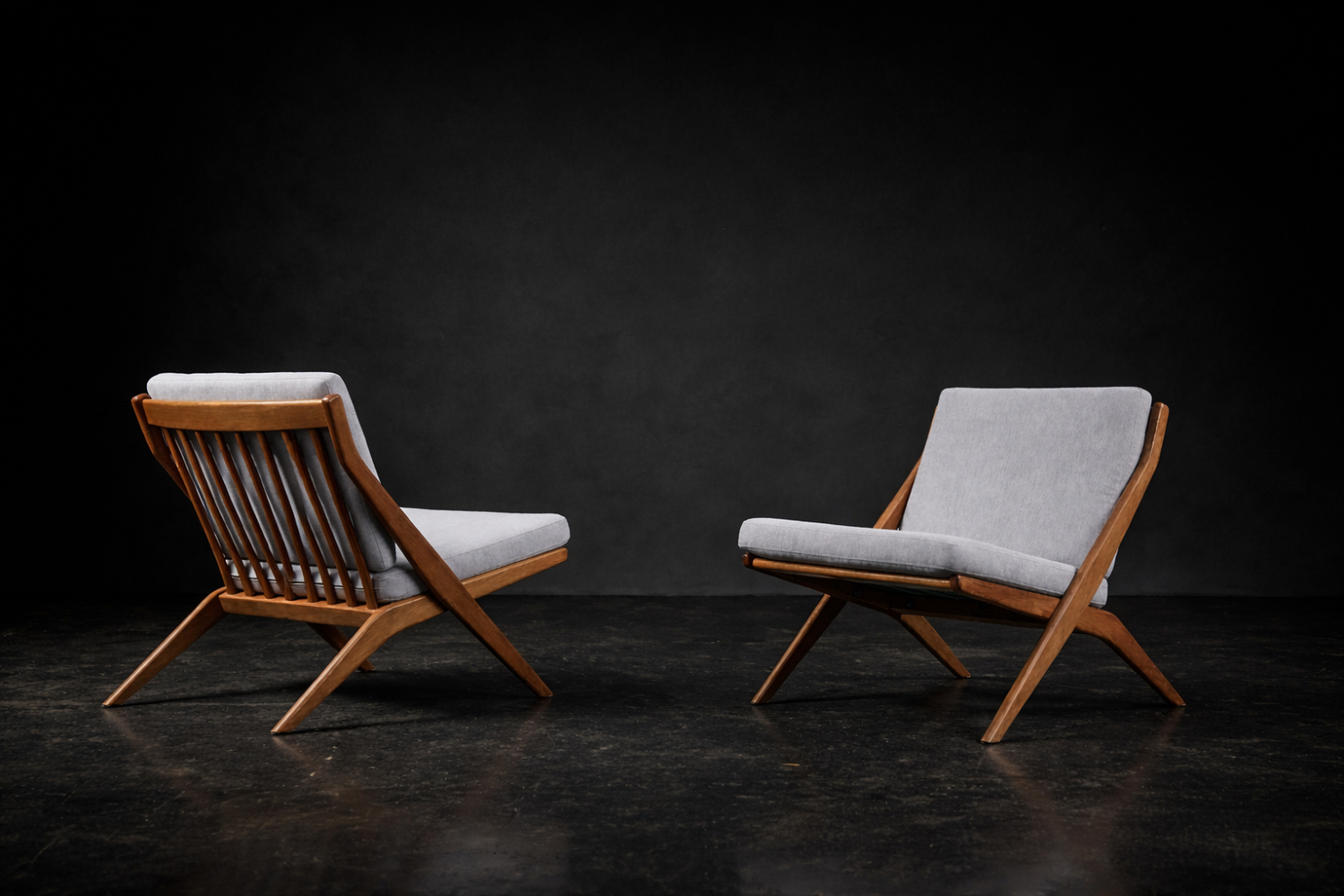 Komplet foteli Scissors, proj. Folke Ohlsson dla Bodafors, Szwecja, 1962