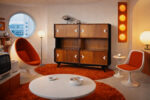 Tekowy bufet w stylu Rockabilly, Dania, lata 50