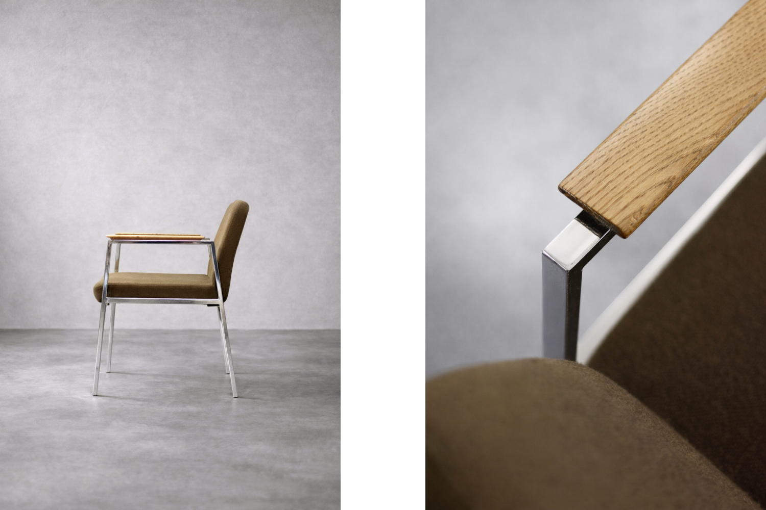 Brązowe krzesło konferencyjne, Drabert, Niemcy, lata 70