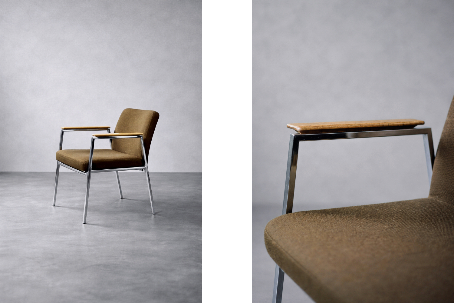 Brązowe krzesło konferencyjne, Drabert, Niemcy, lata 70