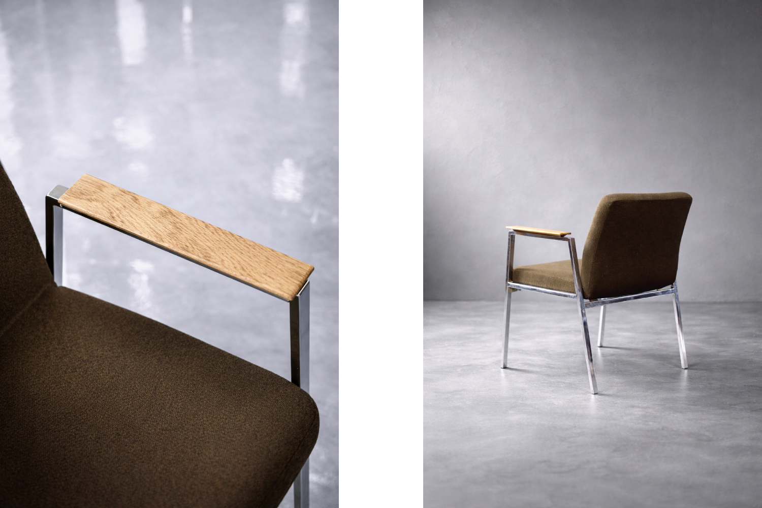 Brązowe krzesło konferencyjne, Drabert, Niemcy, lata 70