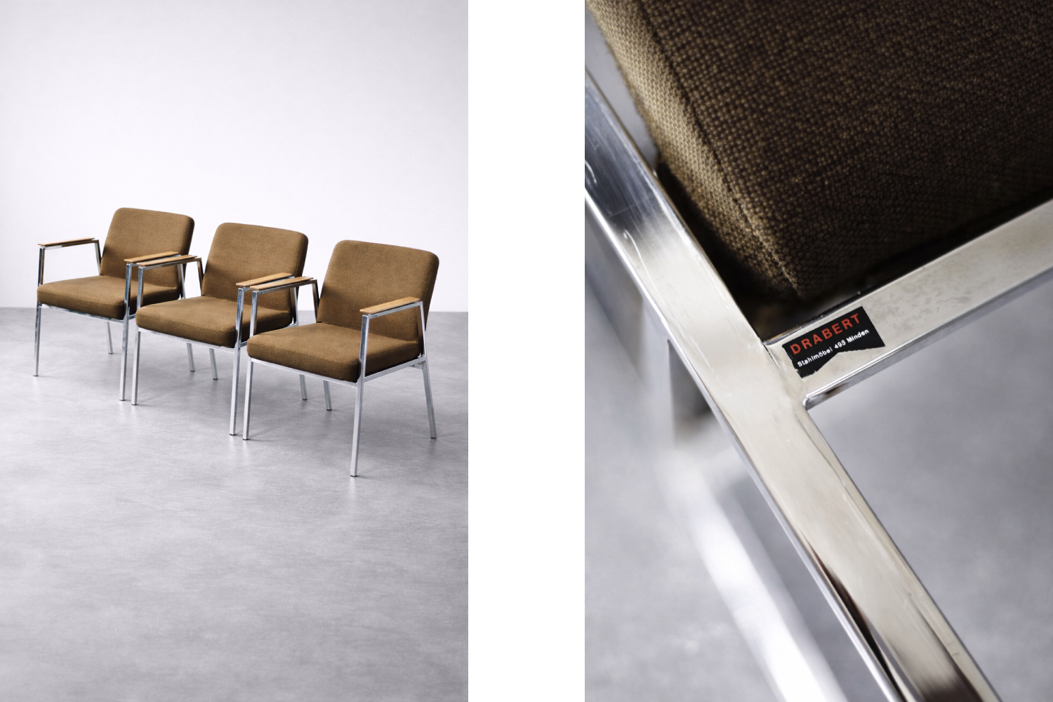 Brązowe krzesło konferencyjne, Drabert, Niemcy, lata 70