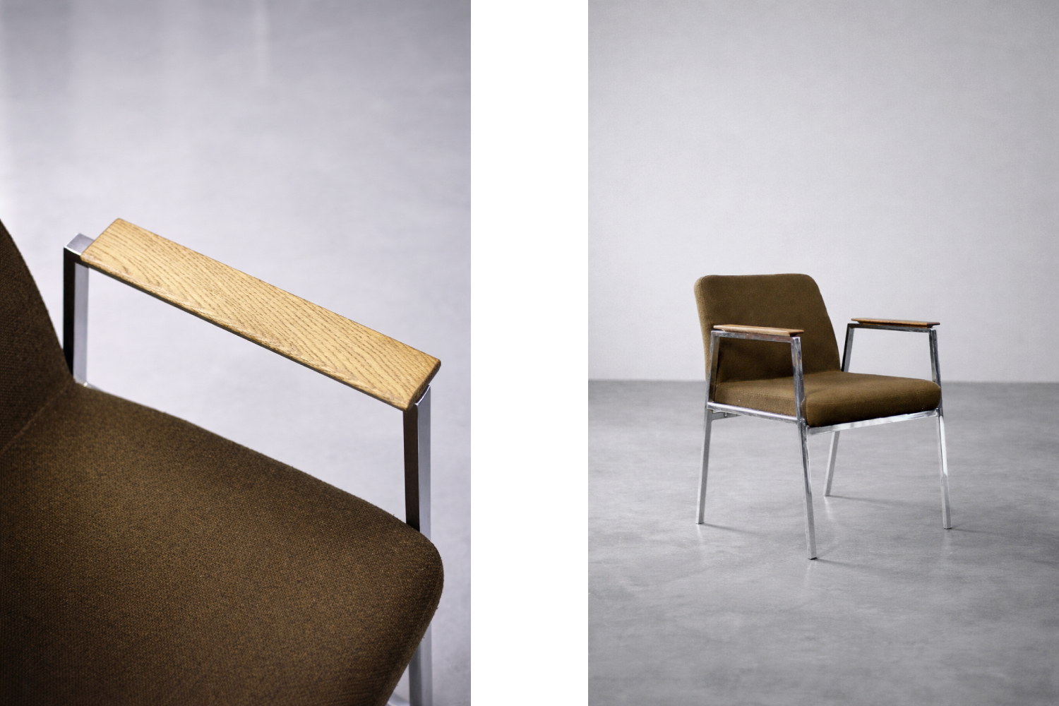 Brązowe krzesło konferencyjne, Drabert, Niemcy, lata 70