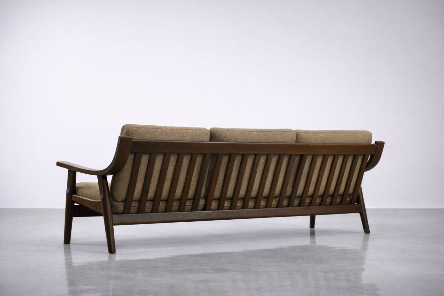Komplet wypoczynkowy sofa + fotel GE-530, proj. Hans J. Wegner dla Getama, Dania, lata 60