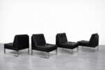 Modular Sofa / Set of 4 Leather Armchairs by Klöber, Germany, 1980s