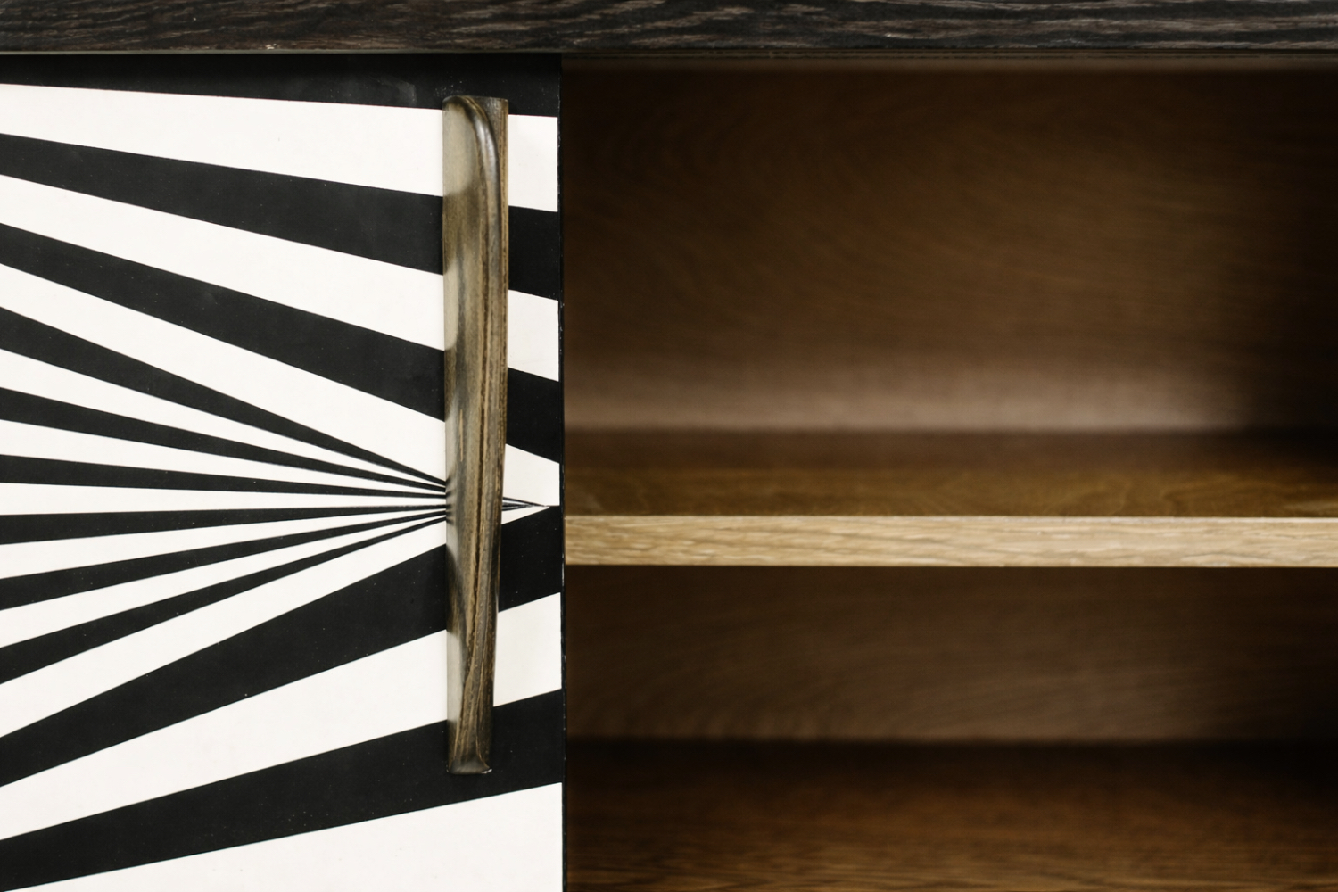Sideboard vintage z malaturą Op-Art, Skandynawia, lata 60