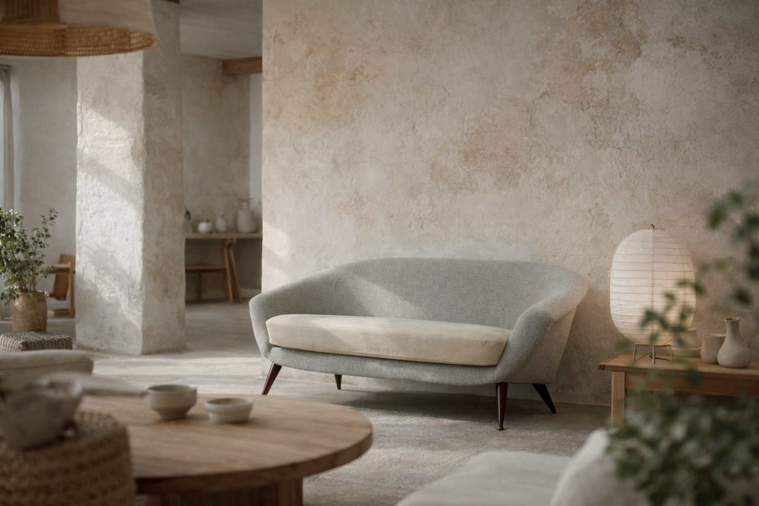 Modernistyczna sofa Tellus, proj. F. Jansson dla SM Wincrantz, Szwecja, lata 50