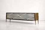 Sideboard vintage z malaturą Op-Art, Skandynawia, lata 60