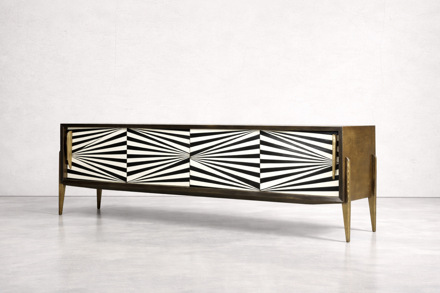 Sideboard vintage z malaturą Op-Art, Skandynawia, lata 60