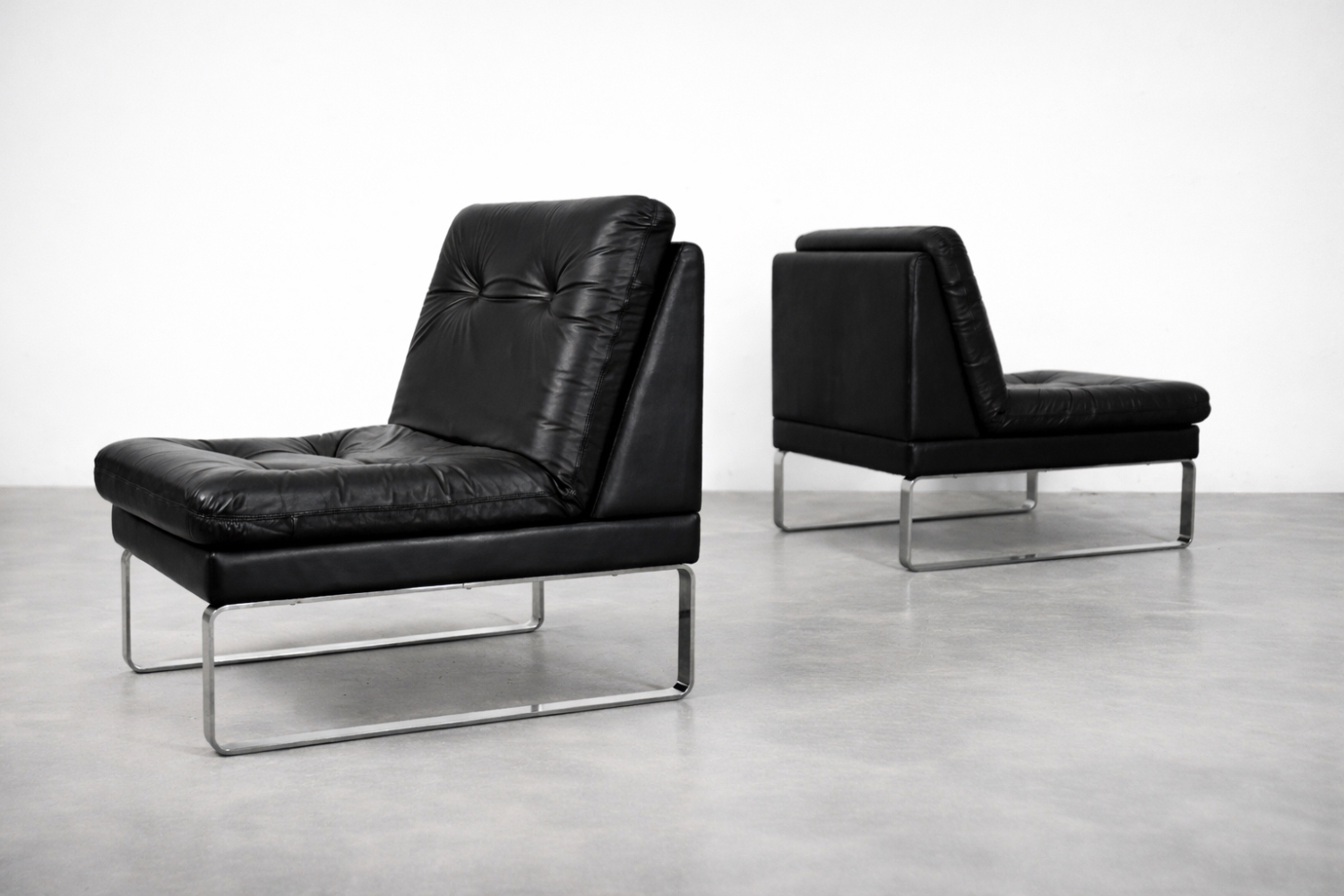 Modular Sofa / Set of 4 Leather Armchairs by Klöber, Germany, 1980s