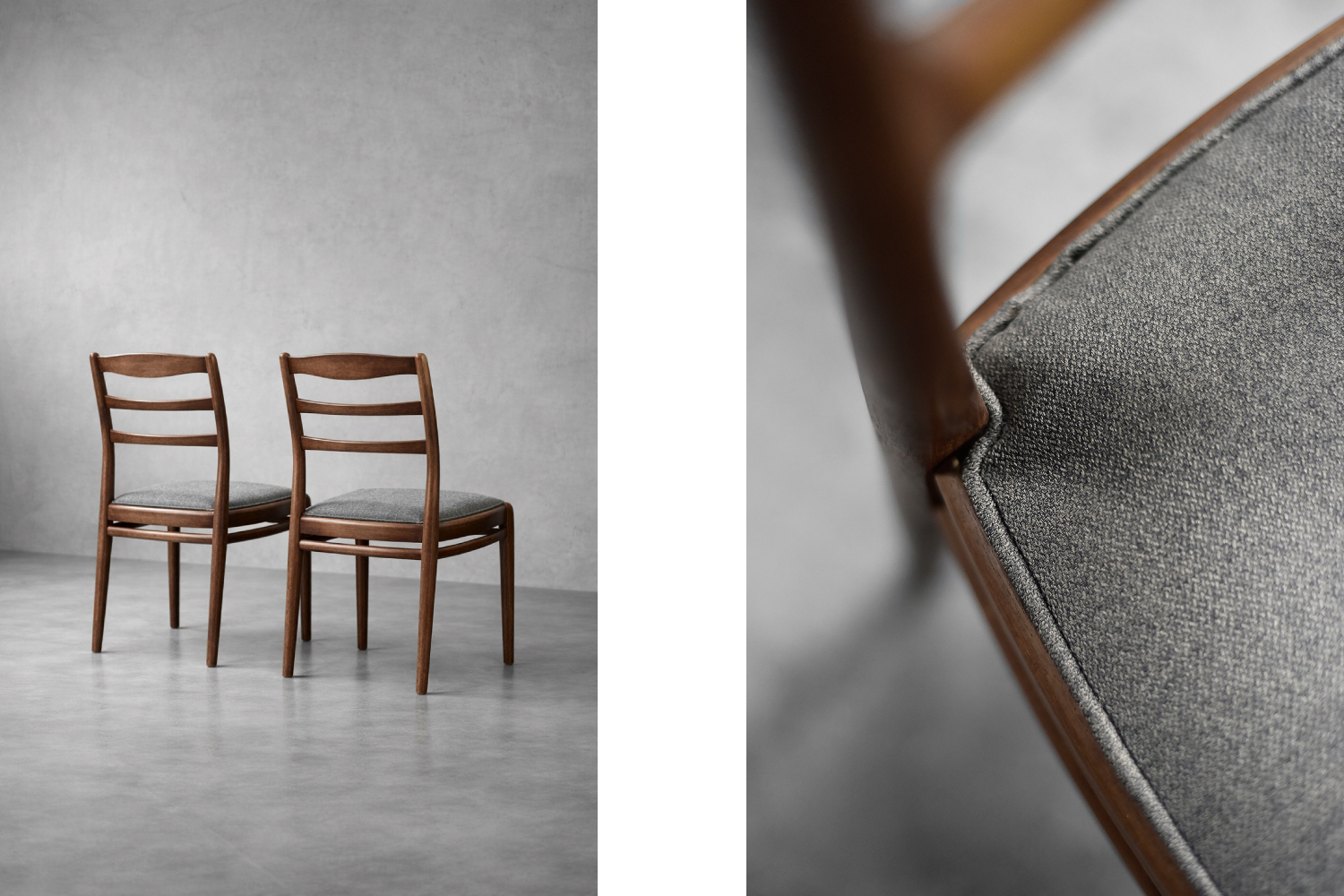 Komplet 4 eleganckich krzeseł tekowych, Dania, lata 60