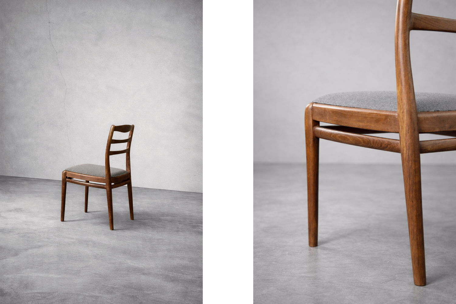 Komplet 4 eleganckich krzeseł tekowych, Dania, lata 60