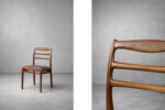 Komplet 4 eleganckich krzeseł tekowych, Dania, lata 60