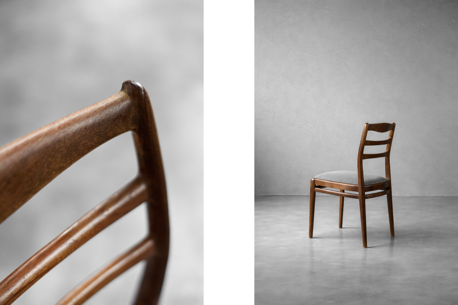 Komplet 4 eleganckich krzeseł tekowych, Dania, lata 60