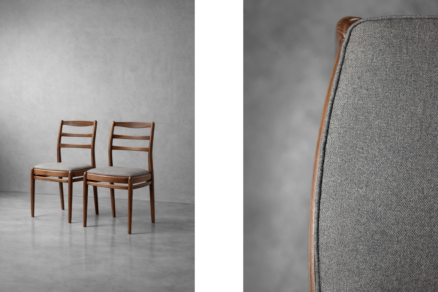 Komplet 4 eleganckich krzeseł tekowych, Dania, lata 60