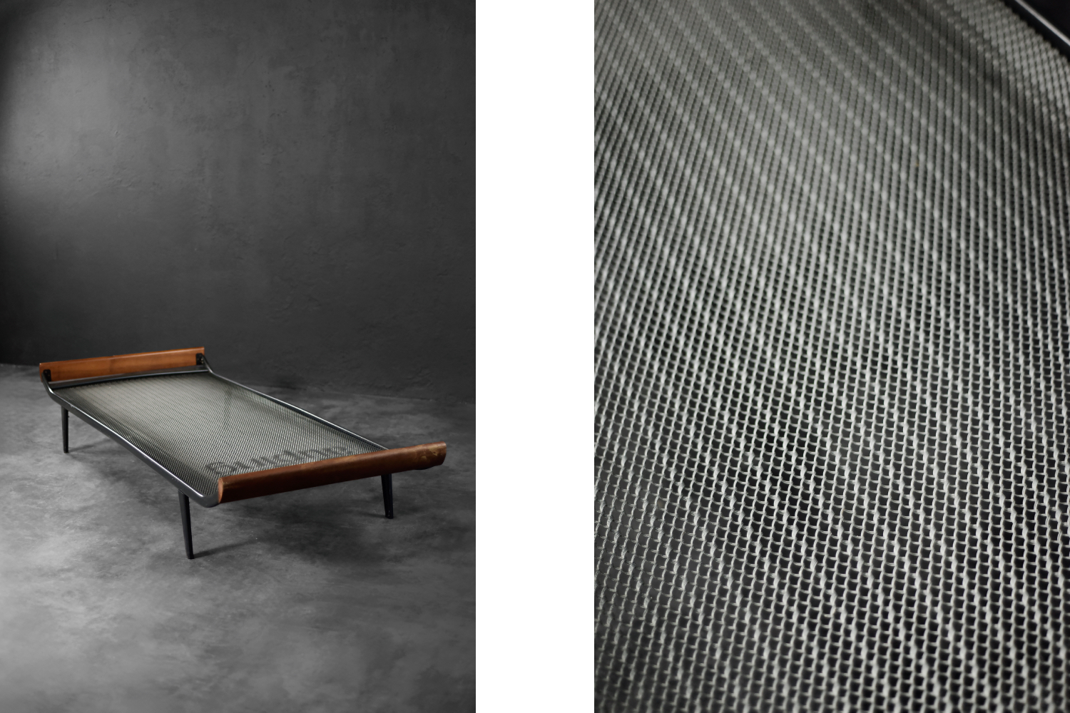 Metalowe łóżko Cleopatra, proj. Dick Cordemeijer dla Auping, Holandia,1953