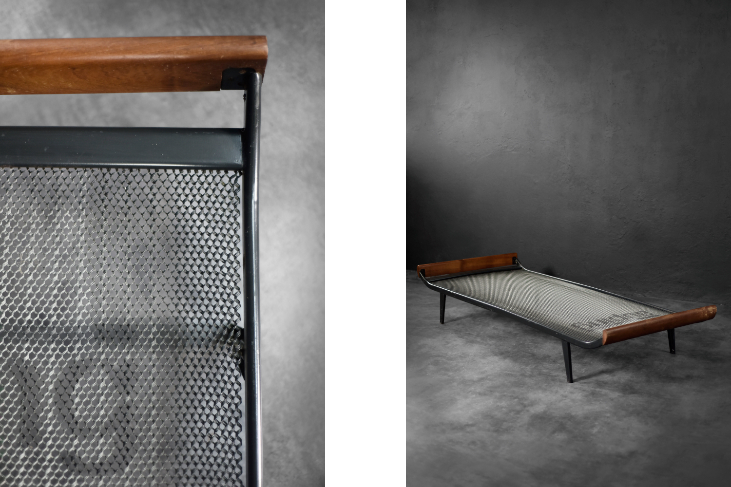 Metalowe łóżko Cleopatra, proj. Dick Cordemeijer dla Auping, Holandia,1953