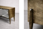 Sideboard vintage z malaturą Op-Art, Skandynawia, lata 60