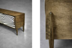 Sideboard vintage z malaturą Op-Art, Skandynawia, lata 60