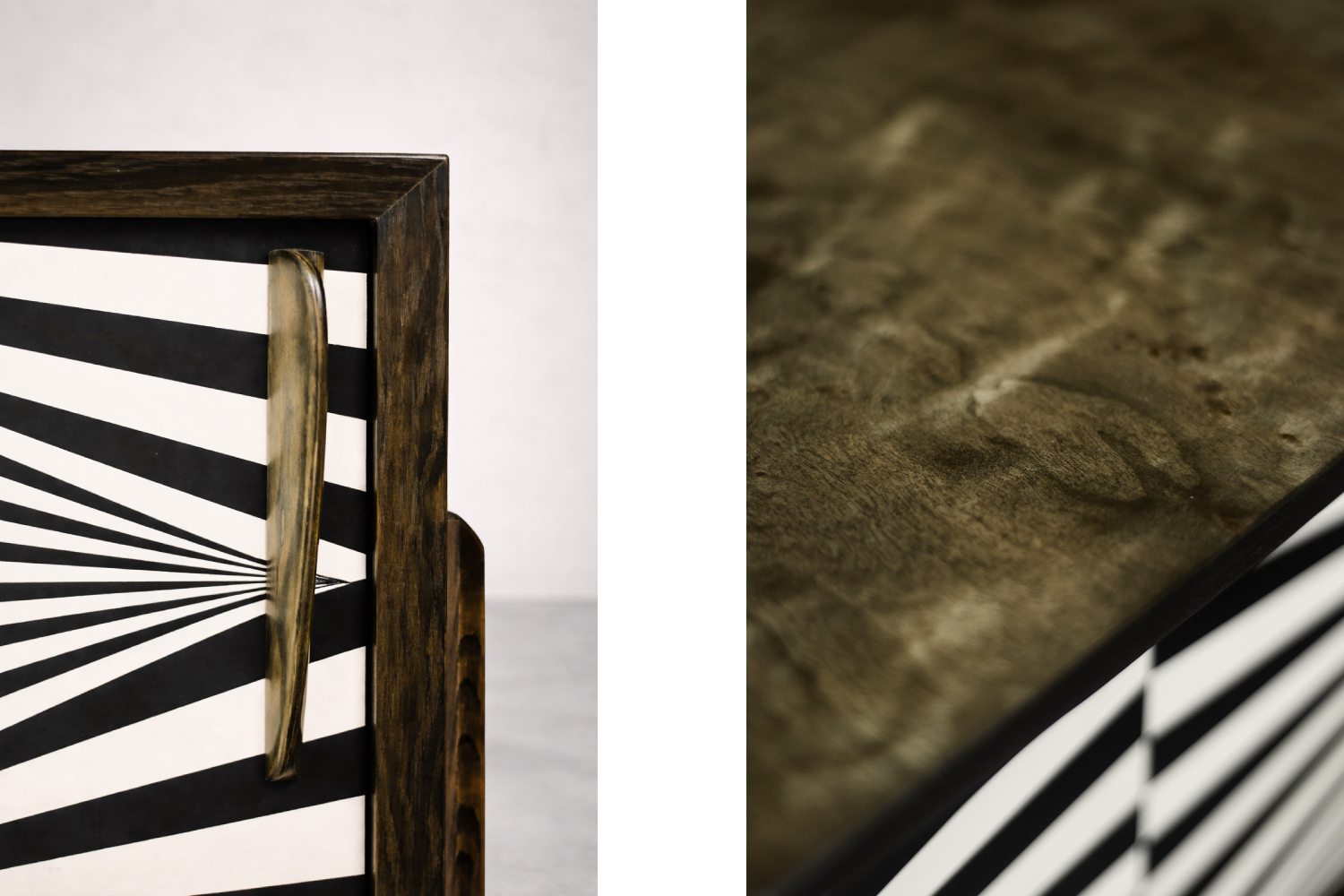 Sideboard vintage z malaturą Op-Art, Skandynawia, lata 60