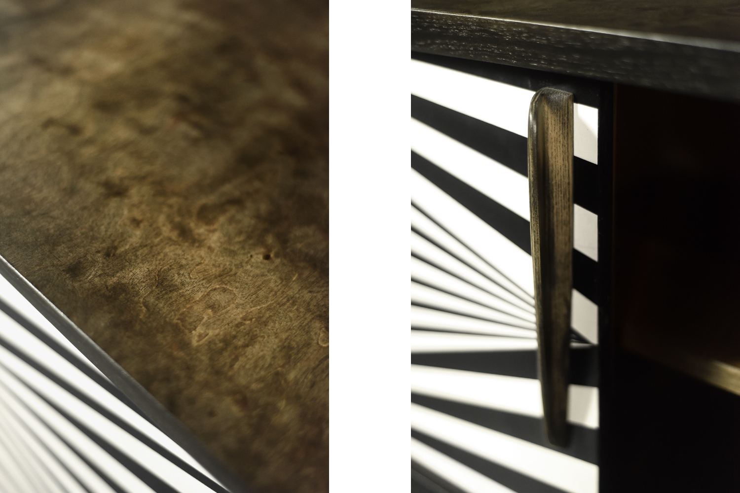 Sideboard vintage z malaturą Op-Art, Skandynawia, lata 60