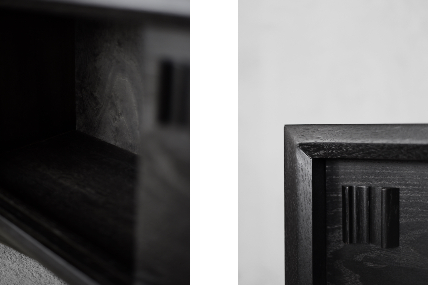 Dębowy sideboard z drewnianymi uchwytami, Skandynawia, lata 60