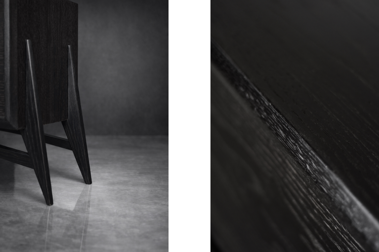 Dębowy sideboard z drewnianymi uchwytami, Skandynawia, lata 60