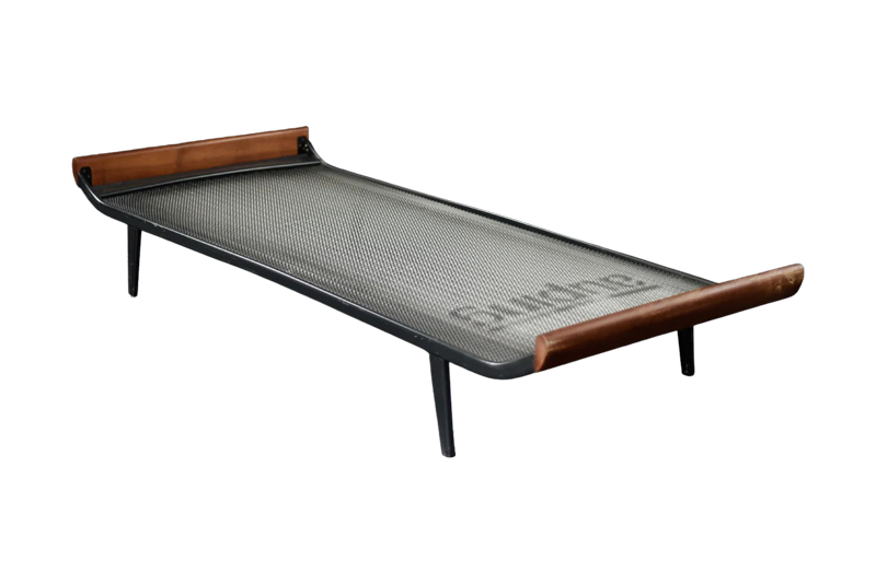 Metalowe łóżko Cleopatra, proj. Dick Cordemeijer dla Auping, Holandia,1953