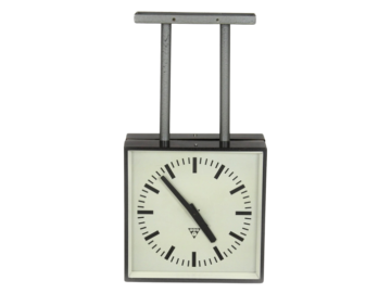 Dwustronny zegar kolejowy/fabryczny, Pragotron, Czechosłowacja, lata 80