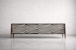 Sideboard vintage z malaturą Op-Art, Skandynawia, lata 60