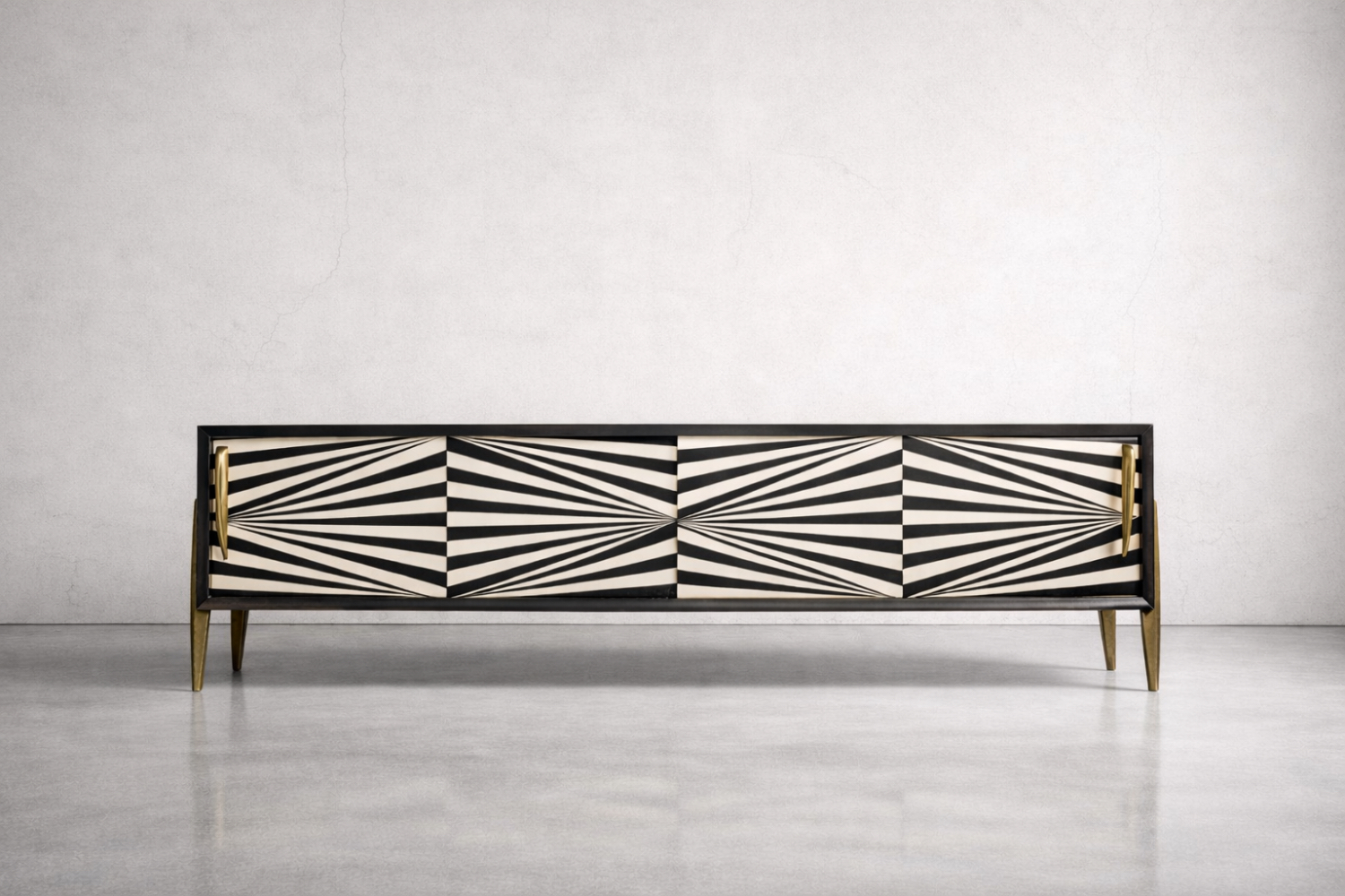 Sideboard vintage z malaturą Op-Art, Skandynawia, lata 60
