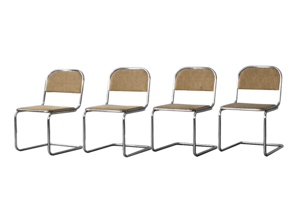 Komplet 4 krzeseł wspornikowych, Niemcy, lata 60