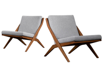 Komplet foteli Scissors, proj. Folke Ohlsson dla Bodafors, Szwecja, 1962