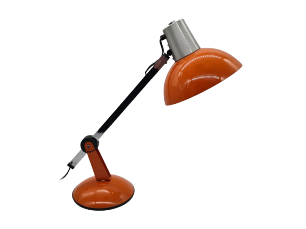 Pomarańczowa lampa biurkowa, lata 70