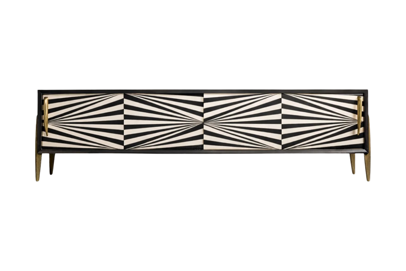Sideboard vintage z malaturą Op-Art, Skandynawia, lata 60