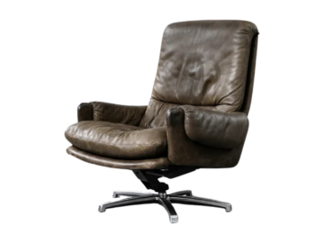 Skórzany fotel obrotowy, Musterring, Niemcy, lata 60