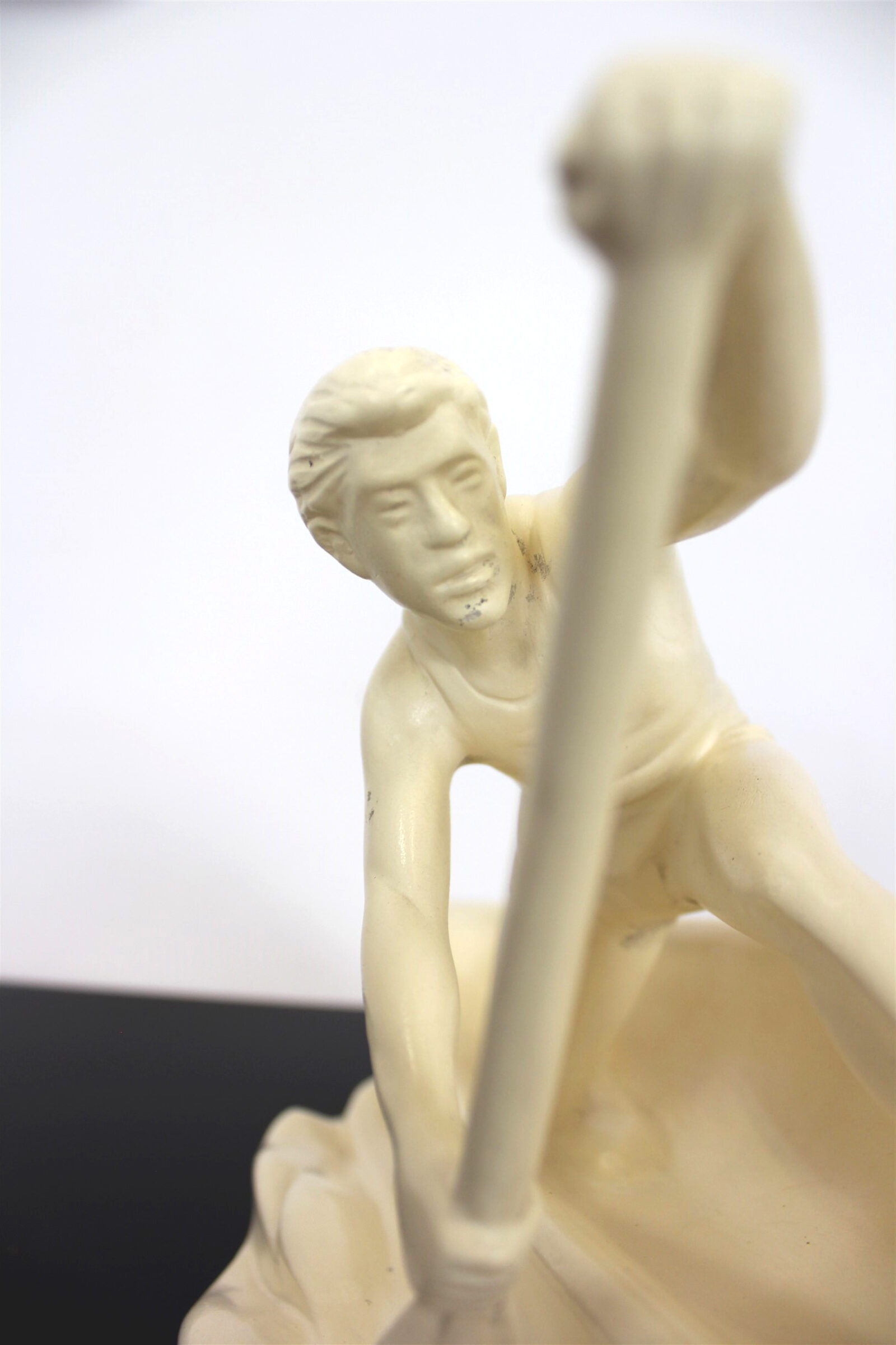 Ceramic Rower Figurine, Jihokera Bechyně, Czechoslovakia, 1950s