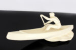 Ceramic Rower Figurine, Jihokera Bechyně, Czechoslovakia, 1950s