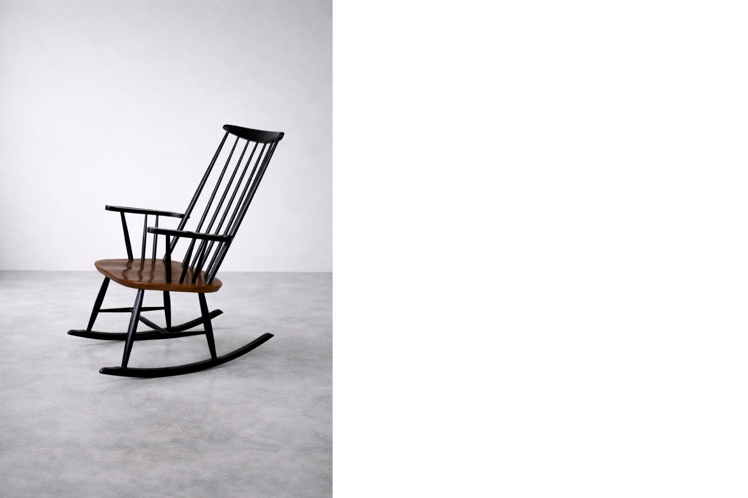 Fotel bujany vintage, proj. Ilmari Tapiovaara dla Asko, Finlandia, lata 60