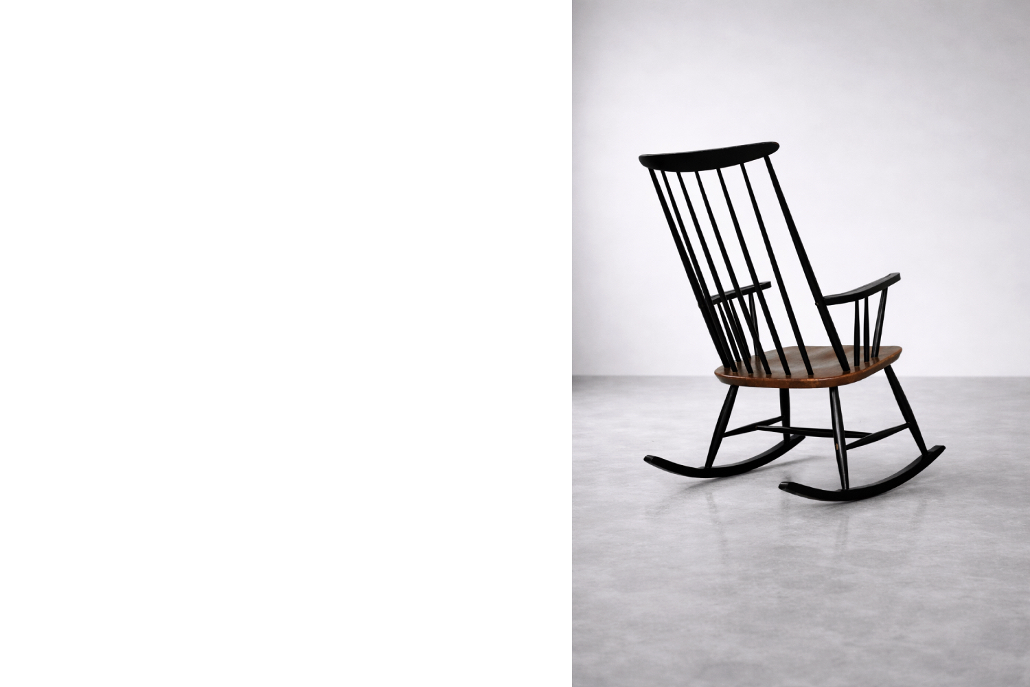 Fotel bujany vintage, proj. Ilmari Tapiovaara dla Asko, Finlandia, lata 60
