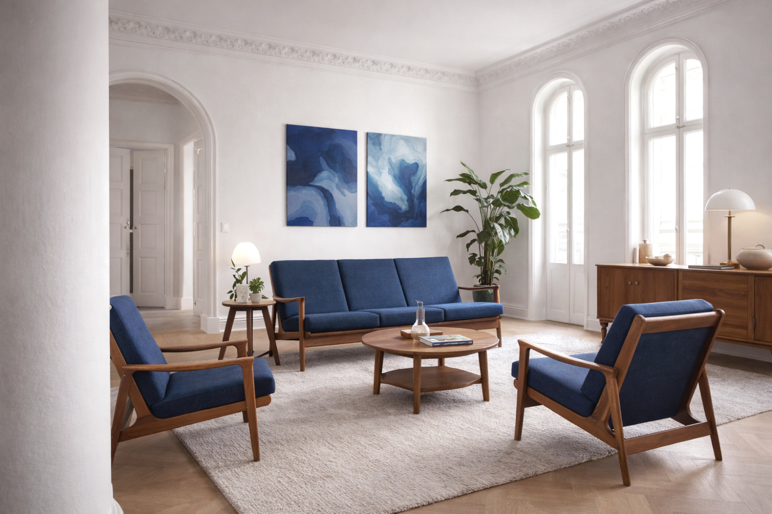 Komplet wypoczynkowy Mid-Century Modern, Parker Furniture, Australia, 1956