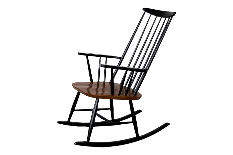 Fotel bujany vintage, proj. Ilmari Tapiovaara dla Asko, Finlandia, lata 60