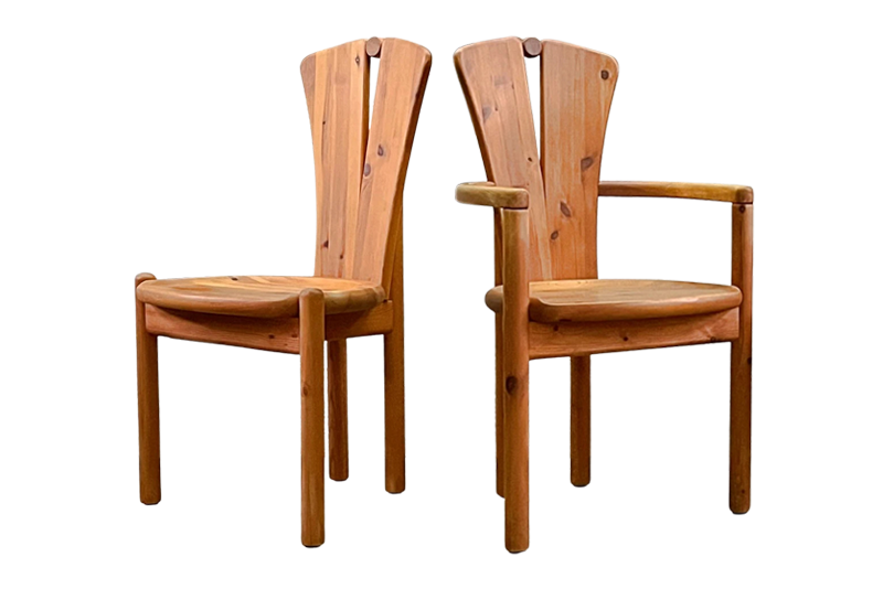 Pair of brutalist chairs by Ansager Møbler, Denmark, 1970s/80s