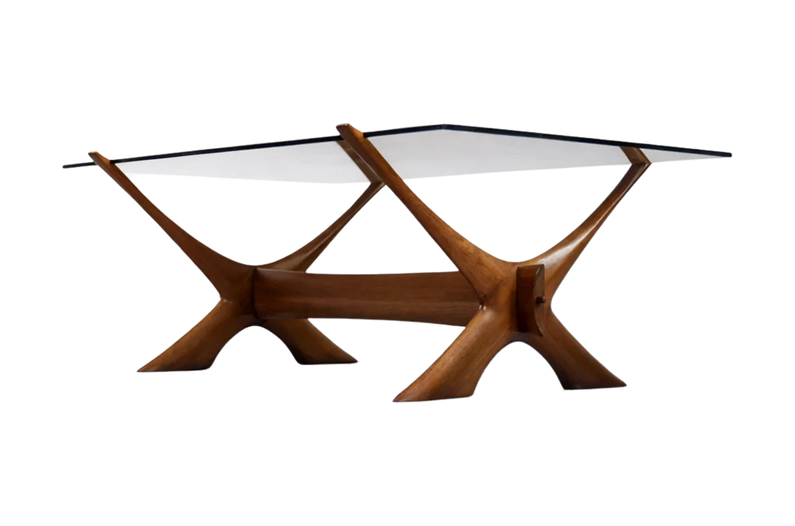 Stół szklany Condor, proj. Fredrik Schriever-Abeln dla Örebro Glass, Szwecja, lata 60