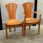 Pair of brutalist chairs by Ansager Møbler, Denmark, 1970s/80s