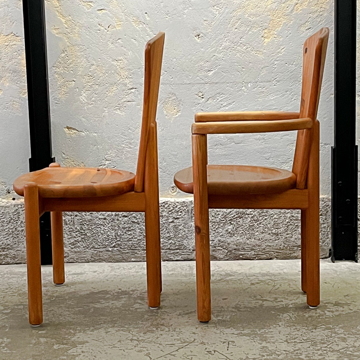 Pair of brutalist chairs by Ansager Møbler, Denmark, 1970s/80s